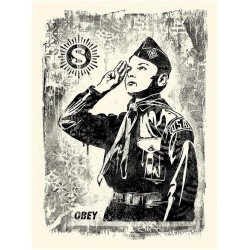 Litho.Online Shepard Fairey - Damaged Stencil Learn to Obey
                            