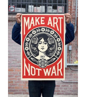 Obey (Shepard Fairey) - Make Art Not War - Poster signé - Format 91x61cm - 2017
                            