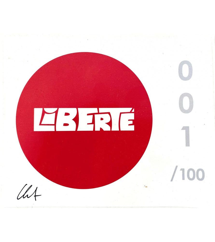 Litho.Online Clet - Liberté - Autocollant signé et numéroté -13x16cm
