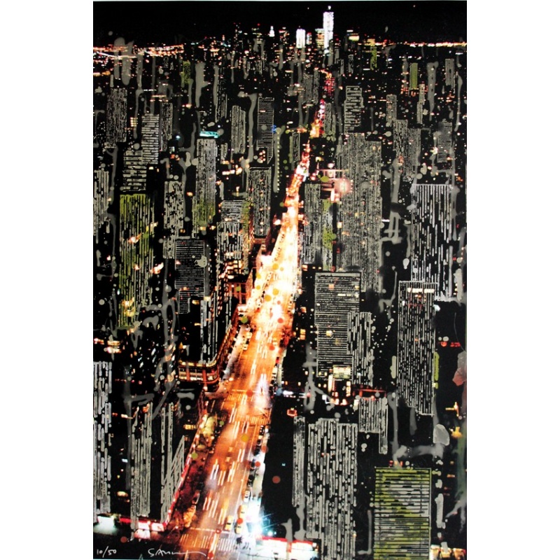 Gottfried Salzmann - NY by Night - Photeauforte signée et numérotée sur 50 ex - 60x40 cm - 2015