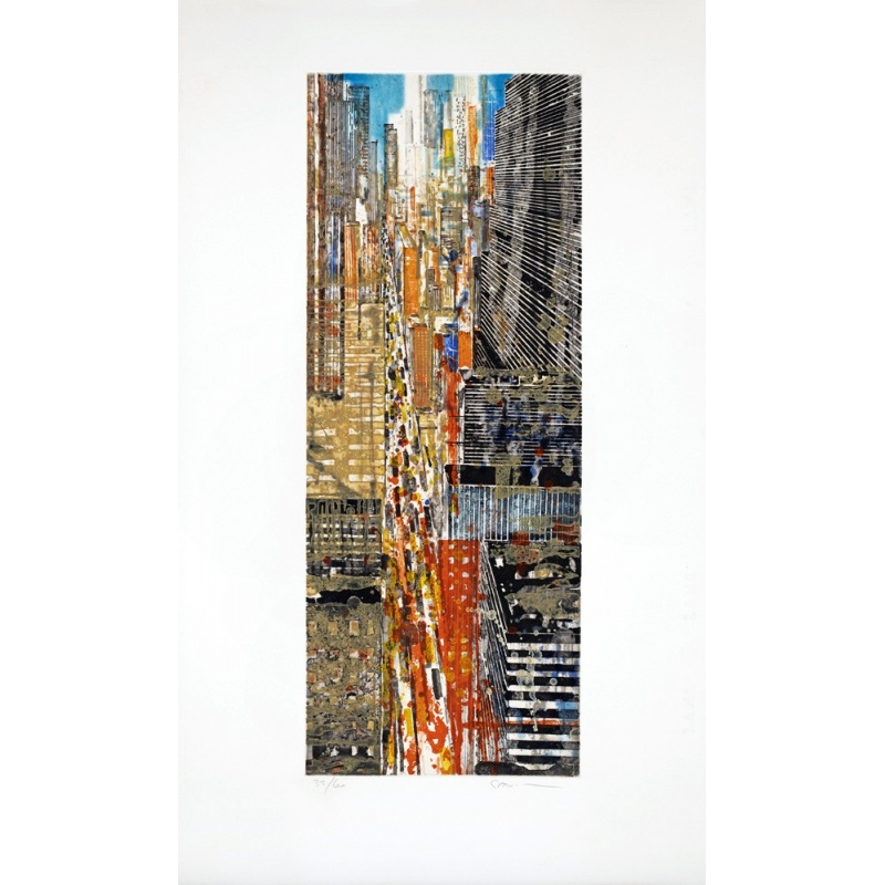 Gottfried Salzmann - 5th Avenue - Lithographie numérotée 33 sur 60 exemplaires - 76x45cm